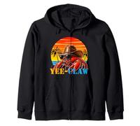 Yee-Claw Lobster Cowboy Funny Retro Sunset Western Beach Sudadera con Capucha