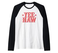 Yee Haw Bold Western Retro Style Camiseta Manga Raglan