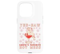 Yee-Haw, Santa's Favorite Hot Mess Funny Western Cowgirl Chr Carcasa para iPhone 15 Pro