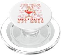 Yee-Haw, Santa's Favorite Hot Mess Funny Western Cowgirl Chr PopSockets PopGrip para MagSafe