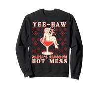Yee-Haw, Santa's Favorite Hot Mess Funny Western Cowgirl Chr Sudadera