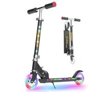 YEE Run Patinete Niño, Patinete niño 3-12 años, con Luces LED Fresco, Plegable, Freno de Rueda Trasera, 3 Altura Ajustable, 4 Pulgadas de Ruedas Grandes para - 50KG MAX.