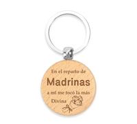 Yeeaulpa Regalo Madrina Llaveros Madera Regalo Dia de la Madre Regalo para Madrina Cumpleaños Originale Día de la Madres Personalizado Navidad Reyes