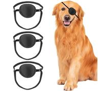 YeeBeny Parche de ojo de perro, parche para lesiones oculares de perros después de heridas quirúrgicas, parche suave ajustable para cubrir los ojos de perros, paquete de 3
