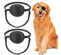 YeeBeny Parche de Ojo de Perro, Parche para Lesiones oculares de Perros después de heridas quirúrgicas, Parche Suave Ajustable para Cubrir los Ojos de Perros, Paquete de 2