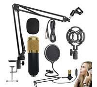 Yeeda Paquete de micrófono de condensador | BM-800 Micrófono Kit con brazo de micrófono ajustable, kit de micrófono USB, grabación de podcast de streaming, juego de micrófono para ordenador
