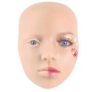 YEEFAIRY Kit Profesional de Maniquí para Entrenamiento de Maquillaje 3D Silicona Reusable Tablero Facial Portátil Realista & 2 Pares de Ojos Artificiales Principiantes Tatuaje y Belleza, Piel Clara