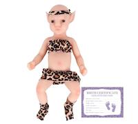 YEEFAIRY Muñeca Realista de Silicona Completa Muñeca Estilo Aviytahr 31cm Niña Ojos Abiertos Props de Escena Vivos Curación Emocional Muñecas Vivas Compañía Terapéutica (Sin Cabello, Piel Clara)