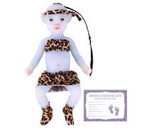 YEEFAIRY Muñeca Realista de Silicona Completa Muñeca Estilo Aviytahr 31cm Niña Ojos Abiertos Props de Escena Vivos Curación Emocional Muñecas Vivas Compañía Terapéutica (con Cabello, Azul Cielo)