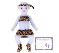 YEEFAIRY Muñeca Realista de Silicona Completa Muñeca Estilo Aviytahr 31cm Niña Ojos Abiertos Props de Escena Vivos Curación Emocional Muñecas Vivas Compañía Terapéutica (Sin Cabello, Azul Cielo)