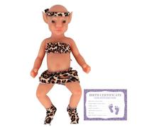 YEEFAIRY Muñeca Realista de Silicona Completa Muñeca Estilo Aviytahr 31cm Niña Ojos Abiertos Props de Escena Vivos Curación Emocional Muñecas Vivas Compañía Terapéutica (Sin Cabello, Broncead)