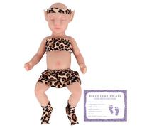 YEEFAIRY Muñeca Realista de Silicona Completa Muñeca Estilo Aviytahr 31cm Niña Ojos Cerrados Props de Escena Vivos Curación Emocional Muñecas Vivas Compañía Terapéutica (Sin Cabello, Broncead)