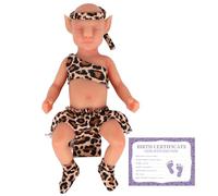 YEEFAIRY Muñeca Realista de Silicona Completa Muñeca Estilo Aviytahr 31cm Niño Ojos Cerrados Props de Escena Vivos Curación Emocional Muñecas Vivas Compañía Terapéutica (Sin Cabello, Broncead)