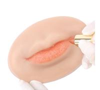 YEEFAIRY Muñeco Labial 3D Silicona Platino & 1 Kit de Labiales para Práctica de Maquillaje y Tatuaje Labios Artificiales Realistas Herramienta para Principiantes en Belleza SFX (S, Piel Clara)