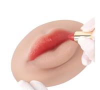 YEEFAIRY Muñeco Labial 3D Silicona Platino & 1 Kit de Labiales para Práctica de Maquillaje y Tatuaje Labios Artificiales Realistas Herramienta para Principiantes en Belleza SFX (M, Tono Medio)