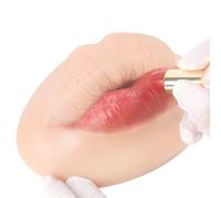 YEEFAIRY Muñeco Labial 3D Silicona Platino & 1 Kit de Labiales para Práctica de Maquillaje y Tatuaje Labios Artificiales Realistas Herramienta para Principiantes en Belleza SFX (L, Piel Clara)