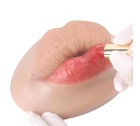 YEEFAIRY Muñeco Labial 3D Silicona Platino & 1 Kit de Labiales para Práctica de Maquillaje y Tatuaje Labios Artificiales Realistas Herramienta para Principiantes en Belleza SFX (L, Tono Medio)