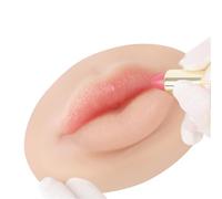 YEEFAIRY Muñeco Labial 3D Silicona Platino & 1 Kit de Labiales para Práctica de Maquillaje y Tatuaje Labios Artificiales Realistas Herramienta para Principiantes en Belleza SFX (M, Piel Clara)