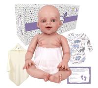 YEEFAIRY Muñeco Realista de Silicona Nuevo Nacido de 43cm, Vivaquense no de Vinilo Niño con Ojos Abiertos 2,85kg Experiencia Terapéutica de Cura Emocional Compañerismo Parejas Sin Hijos, Tono Medio