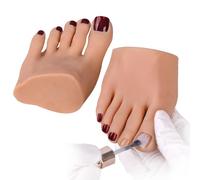 Yeefairy Pie Artificial de Silicona Realista (Mitad) Mujeres Maniquí Pie Enfermería con 524 Unidades de Uñas Arte de Uñas Formación en Dedos Herramienta (1 Par, Broncead)
