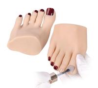 Yeefairy Pie Artificial de Silicona Realista (Mitad) Mujeres Maniquí Pie Enfermería con 524 Unidades de Uñas Arte de Uñas Formación en Dedos Herramienta (1 Par, Piel Clara)