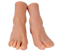 Yeefairy Pie Artificial Silicona Maniquí Enfermería Reproducción 1:1 Realista Flexible y Suave Modelo de Práctica Exposición de Joyas Prótesis Herramienta Manicura (1 Par, Hombre, Broncead)