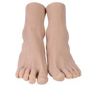 Yeefairy Pie Artificial Silicona Maniquí Enfermería Reproducción 1:1 Realista Flexible y Suave Modelo de Práctica Exposición de Joyas Prótesis Herramienta Manicura (1 Par, Hombre, Tono Medio)