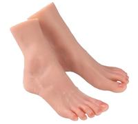Yeefairy Pie Artificial Silicona Maniquí Enfermería Reproducción 1:1 Realista Flexible y Suave Modelo de Práctica Exposición de Joyas Prótesis Herramienta Manicura (1 Par, Mujer, Tono Medio)
