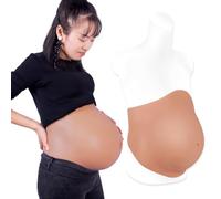 YEEFAIRY Vientre Embarazado Artificial de Silicona Completo Prótesis de Embarazo para Actores de Teatro Vestuario para Representaciones Cine y Cosplay Maternidad Realista (8-10 meses, M, Broncead)