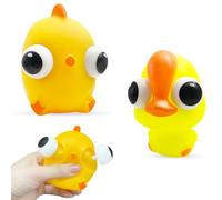 Yeefunjoy 2 Piezas Squeeze Toy, Squeeze Juguetes Pato Pollito Popping Out Eyes Juguetes Antiestres Squeeze, Kawaii Juguetes Fidget Bolas Antiestres para Niños Adultos Cesta de Pascua Regalo cumpleaños