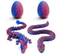 Yeefunjoy 3 Piezas Serpiente & Dragón en Huevo Impreso en 3D, Articulaciones Móviles Dragón Serpiente Juguete Huevo De Dragón Articulaciones Flexibles para Decoración Oficina Hogar para Niños Adultos