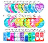 Yeefunjoy 30 PCS Pop Fidget It Toys, Silicona Fidget Juguete Llavero, Push Pop Bubble Fidget Juguetes Sensoriales Multicolor, Mini Bubble Toy para TDAH, Alivio del Estrés Autismo, para Niños Adultos