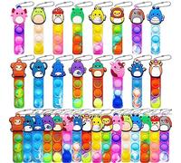 Yeefunjoy 32Pcs Pop Fidget It Toy, Silicona Fidget Juguete Llavero, DIY Multicolor Pop Bubble Fidget Juguetes Sensoriales Juguete de Descompresión de Silicona para Niños Adultos