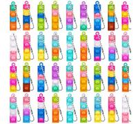 Yeefunjoy 36Pcs Pop Fidget It Toy, Silicona Fidget Juguete Llavero, Colorido Pop Bubble Fidget Juguetes Sensoriales Juguete de Descompresión de Silicona para Niños y Aadultos