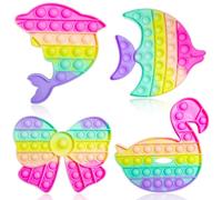 Yeefunjoy 4 Pcs Pop Fidget It Toys Set, Juguetes Antiestres Niños, Sensorial Herramientas para Adultos y Niños, Popit para Aliviar el Estrés y la Ansiedad, Cumpleaños Regalos para Fiestas