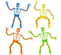 Yeefunjoy 4Pcs Cráneo Juguete, Juguetes Sensoriales Decoración de Escritorio Enlaces Wacky Tracks and Click Fidget Toys Smartphone Holder, Cráneo Ornamento Soporte Ajustable Esqueleto Halloween