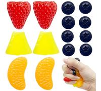 Yeefunjoy 4Pcs Mini Frutas Squishy Toy, Squishys Lindos Juguete Pegajoso de Silicona Fidget Toy Squeeze Llavero Alivio de Estrés, Squeeze Toys Regalos Cumpleaños para Niños Relleno de Huevos de Pascua
