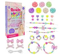 Yeefunjoy Abalorios Hacer Pulseras, Kit para Hacer Pulseras Hacer Pulseras Collares Kit fabricación Joyas niñas, Juguetes Niños Kit Manualidades Regalo Cumpleaños Navidad para Niñas de 4-9 Años