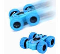 Yeefunjoy Coches de Juguete Inerciales para Niños, Doble Cara Coche de Empujar y Marchar 360 Flip Vehículos Impulsados por Fricción Juguete para 3 4 5 6 7 8 9 10 Niños Niñas Regalo (Azul)