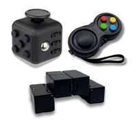Yeefunjoy Juguete Antiestrés Stress Cube, Juego de 3 Juguetes para Fidget, Fidget Cubo Infinito Cubo Fidget Pad Fidget Toy Cube Retro Controller para ADHS Niños y Adultos Anti-ansiedad Anti-Stress