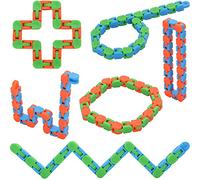 Yeefunjoy Paquete de 6 24 Enlaces Wacky Tracks Snap and Click Fidget Toys, Finger Sensory Toys, Snake Puzzles para aliviar el estrés, Rellenos de Bolsas de Fiesta, Regalos de Fiesta, Color Aleatorio