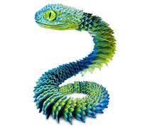 Yeefunjoy Serpiente Impresa en 3D, Articulado Impreso En 3D para Automóviles Flexible Serpiente de Animales Estampados 3D con Articulaciones Activas Oficinas y Decoración del Regalos Infantiles