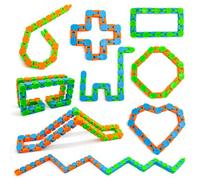 Yeefunjoy Wacky Tracks Pack 12PCS Juguetes Sensoriales de 3 a 12 Años, 24 Enlaces Wacky Tracks Snap and Click Fidget Toys, Finger Sensory Toys para Aliviar el Estrés Regalos para Niños Cumpleaños