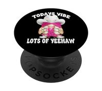 Yeehaw Cowgirl GNOME Motif For Line Dance Women Pink Western PopSockets PopGrip Adhesivo