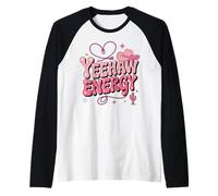 Yeehaw Energy Groovy Pink Cowgirl Country Cowboy Mujeres Hombres Camiseta Manga Raglan