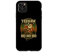 Yeehaw Ho Funny Christmas Cowboy Santa Riding Carcasa para iPhone 11 Pro MAX