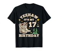 Yeehaw It's My 17th Birthday Cowboy 17 Year Old Birthday Boy Camiseta