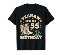 Yeehaw It's My 55th Birthday Cowboy 55 Años Cumpleaños Hombres Camiseta