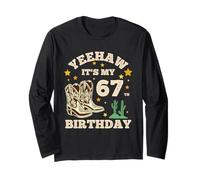 Yeehaw It's My 67th Birthday Cowboy 67 Años Cumpleaños Hombres Manga Larga