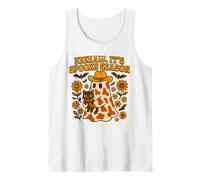 Yeehaw It's Spooky Season - Fantasma con Estampado de Vaca para Halloween Camiseta sin Mangas